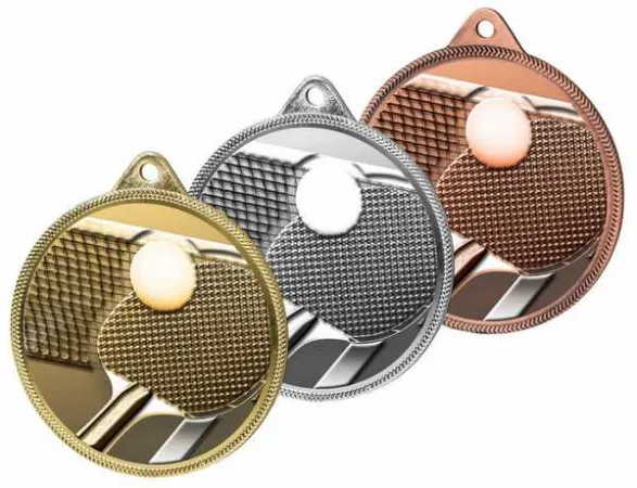 Medaile MDLR001M62 | Stolní tenis Barva: stříbro, Stuha: ST3