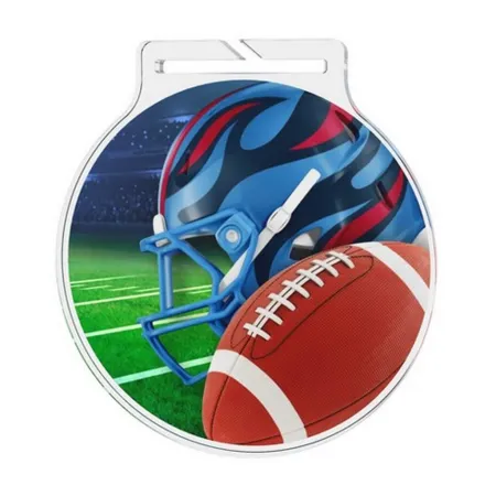 Akrylátová medaile MDA60M06 | Rugby Stuha: ST12, MD průměr: 6