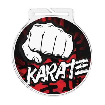 Akrylátová medaile MDA60M25 | Bojová umění Stuha: ST13, MD průměr: 6