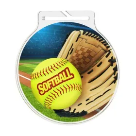 Akrylátová medaile MDA60M39 | Softball Stuha: ST14, MD průměr: 6