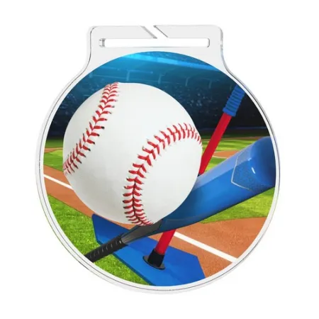 Akrylátová medaile MDA60M40 | Baseball Stuha: ST18, MD průměr: 6