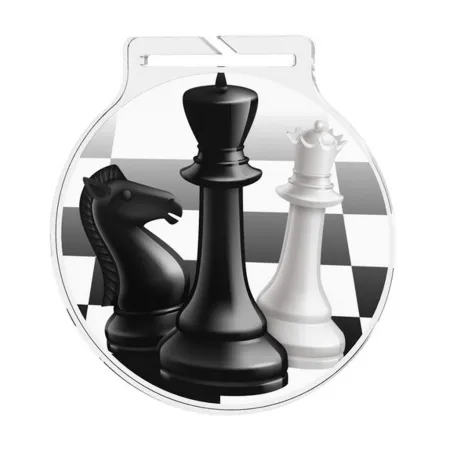 Akrylátová medaile MDA60M41 | Šachy Stuha: ST10, MD průměr: 6