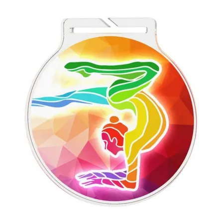 Akrylátová medaile MDA60M45 | Gymnastika Stuha: ST2, MD průměr: 6