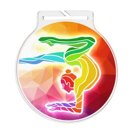 Akrylátová medaile MDA60M45 | Gymnastika Stuha: ST2, MD průměr: 6