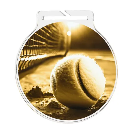 Akrylátová medaile MDAR60M04 | Tenis Barva: stříbro, Stuha: ST5