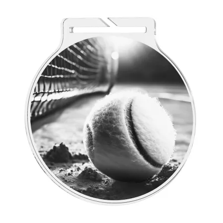 Akrylátová medaile MDAR60M04 | Tenis Barva: stříbro, Stuha: ST5