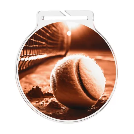 Akrylátová medaile MDAR60M04 | Tenis Barva: stříbro, Stuha: ST5