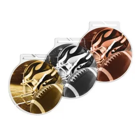 Akrylátová medaile MDAR60M06 | Rugby Barva: stříbro, Stuha: ST9