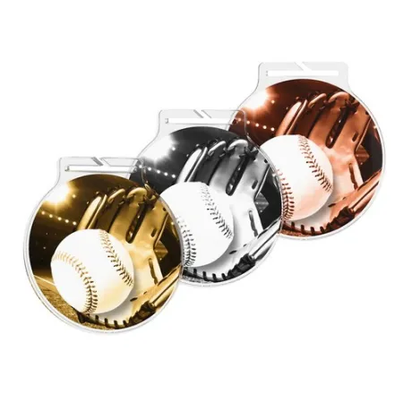Akrylátová medaile MDAR60M07 | Baseball Barva: bronz, Stuha: ST10