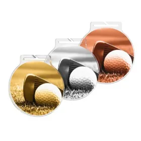 Akrylátová medaile MDAR60M12 | Golf Barva: zlato, Stuha: ST14