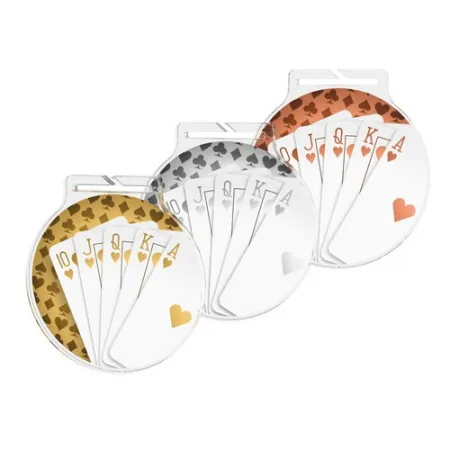 Akrylátová medaile MDAR60M15 | Karty Barva: stříbro, Stuha: ST12