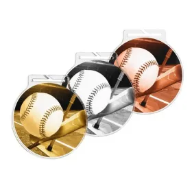 Akrylátová medaile MDAR60M40 | T-Ball Barva: stříbro, Stuha: ST1