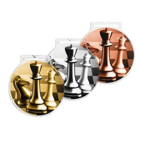 Akrylátová medaile MDAR60M41 | Šachy Stuha: ST19, MD průměr: 6