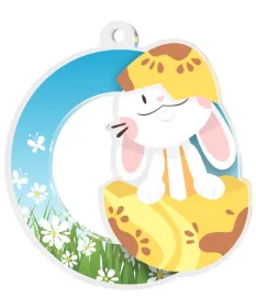 Akrylátová medaile MDAV10M07 | Velikonoce Stuha: ST2, MD průměr: 5