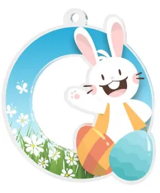 Akrylátová medaile MDAV10M09 | Velikonoce Stuha: ST2, MD průměr: 5