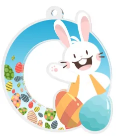 Akrylátová medaile MDAV10M10 | Velikonoce Stuha: ST2, MD průměr: 7