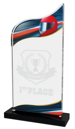 Akrylátová trofej APLA006M08 | Motorsport Výška cm: 18, Šířka cm: 10