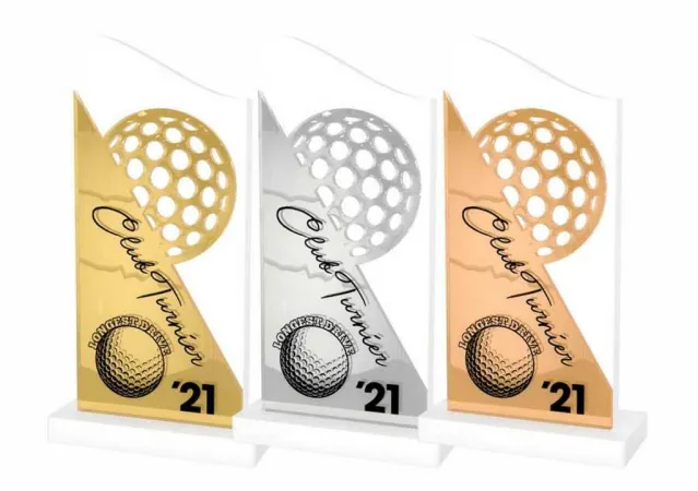 Akrylátová trofej APLA009M01 | Golf Barva: stříbro