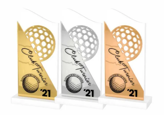 Akrylátová trofej APLA009M01 | Golf Barva: stříbro