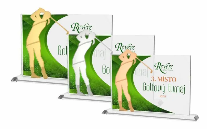 Skleněná trofej CR21001M01 Výška cm: 18