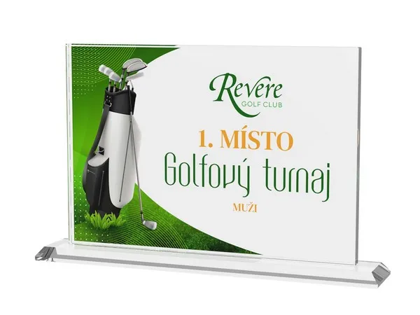 Skleněná trofej CR21001M03 | Golf Výška cm: 20