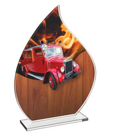 Skleněná trofej CRH20244M12 | Hasiči Výška cm: 18