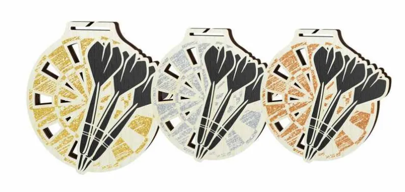 Medaile MDAW004M14 | Šipky Průměr cm: 9, Stuha: ST7