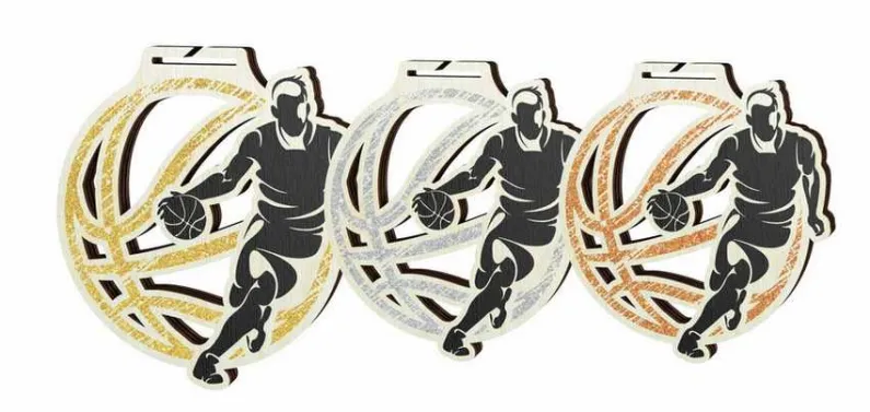 Medaile MDAW004M05 | Basketball Průměr cm: 8, Stuha: ST2