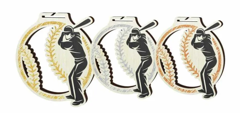 Medaile MDAW004M07 | Baseball Průměr cm: 7, Stuha: ST8
