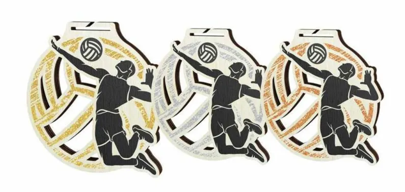 Medaile MDAW004M09 | Volejbal Průměr cm: 7, Stuha: ST4