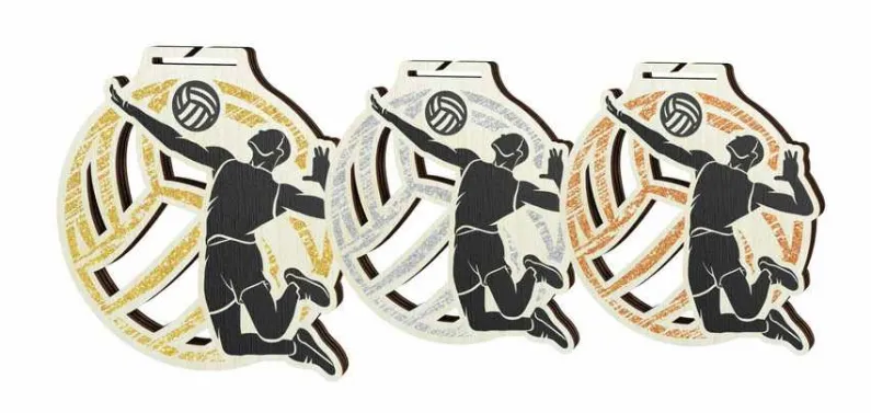 Medaile MDAW004M09 | Volejbal Průměr cm: 7, Stuha: ST4