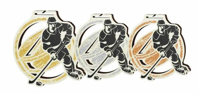 Medaile MDAW004M10 | Hokej Průměr cm: 8, Stuha: ST9