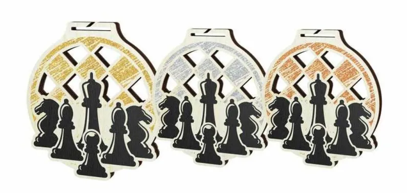 Medaile MDAW004M13 | Šachy Průměr cm: 7, Stuha: ST4