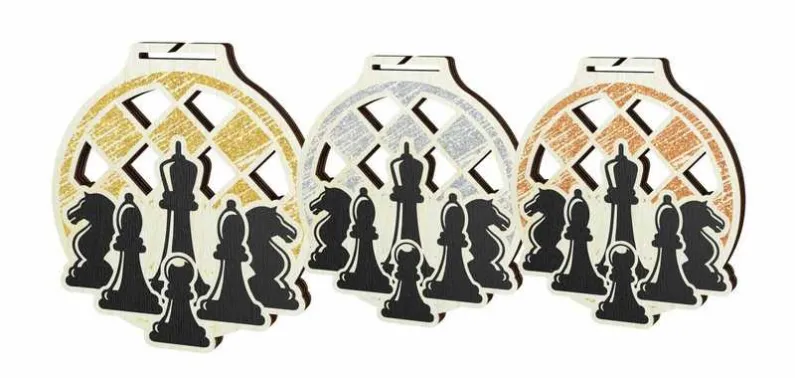 Medaile MDAW004M13 | Šachy Průměr cm: 7, Stuha: ST4