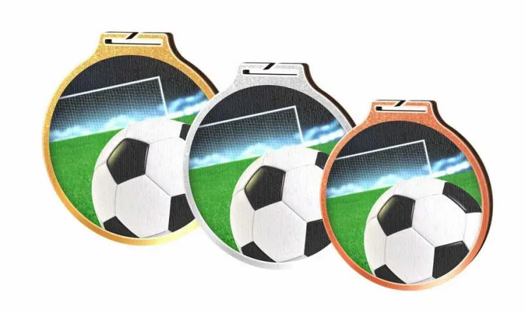 Medaile MDAW002M01 | Fotbal Průměr cm: 8, Stuha: ST17, Barva: zlato
