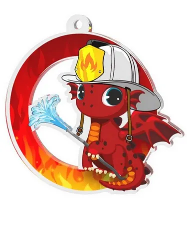 Akrylátová medaile MDAH0019 | Hasiči Stuha: ST8, MD průměr: 5