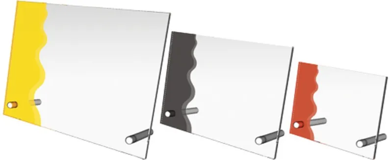 Skleněná trofej CR4015 Výška cm: 9, Šířka cm: 12, barva: stříbro