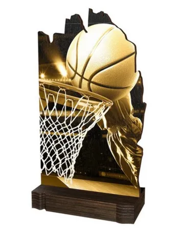 Dřevěná plaketa WPLAR02M02 | Basketball Výška cm: 12,5