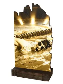 Dřevěná plaketa WPLAR02M11 | Plavání Výška cm: 22