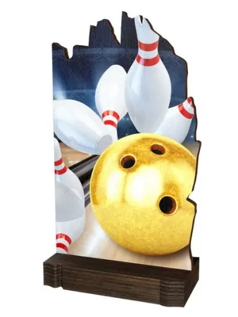 Dřevěná plaketa WPLA02M06 | Bowling Výška cm: 20,5