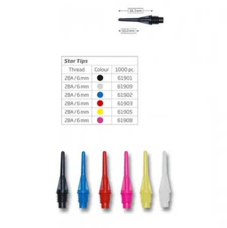 Bull's Hroty Star Tips - 30 ks - white