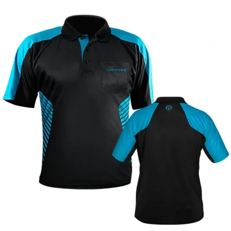 Harrows Košile Vivid - Black & Aqua Blue - XL